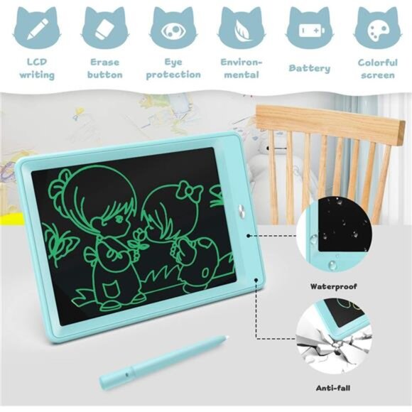 10 Inch LCD Writing Tablet for Kids, Erasable Drawing Tablet for Toddlers - Picture 2 of 7